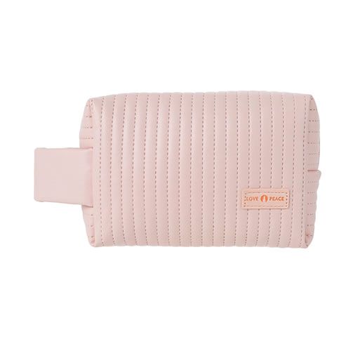 NECESSAIRE PARA COSMÉTICOS LOVE PEACE TAMANHO 18X7cm. COR ROSA