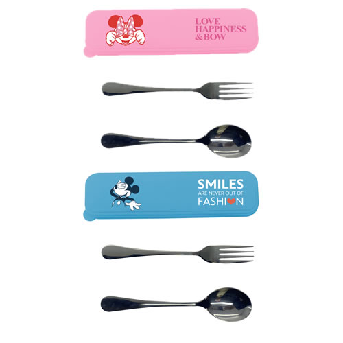 CONJUNTO DE TALHERES DE AÇO INOXIDÁVEL COM ESTOJO MODELO DISNEY 100 SMILES COLLECTION