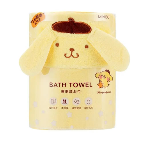 TOALHA DE BANHO MODELO SANRIO POMPOMPURIN TAMANHO 140X70cm.
