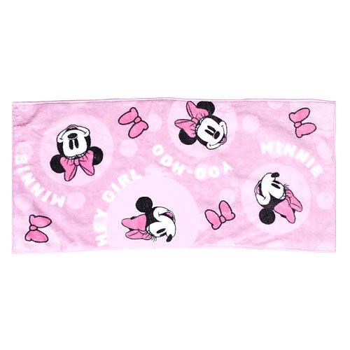 TOALHA DE ROSTO MODELO MINNIE MOUSE TAMANHO 75 X 35 cm.