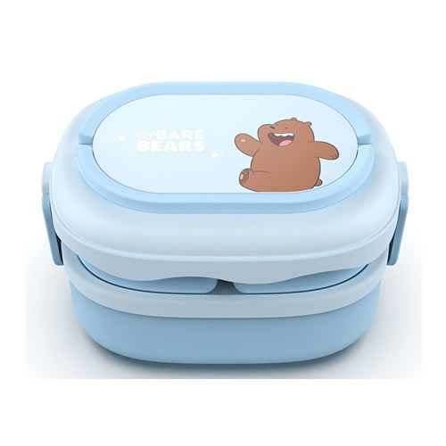 BENTO BOX COM DUAS CAMADAS MODELO URSOS SEM CURSO PARDO 1600ml.