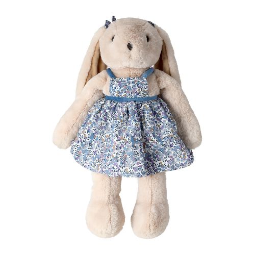 PELUCIA MODELO COELHO DE VESTIDO TAMANHO 26cmx23cmx28cm COR AZUL