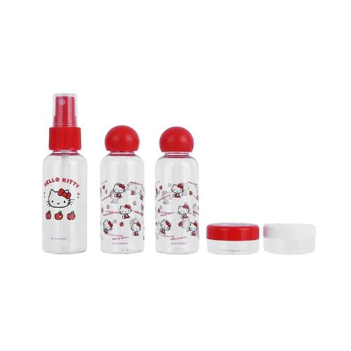 CONJUNTO DE 5 FRASCOS PARA VIAGEM MODELO SANRIO HELLO KITTY