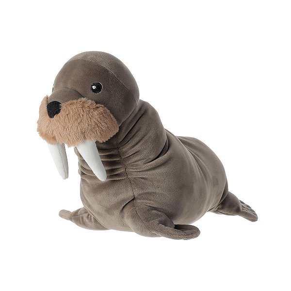 PELÚCIA COLEÇÃO OCEAN SERIES MORSA CINZA TAMANHO 27 CM.