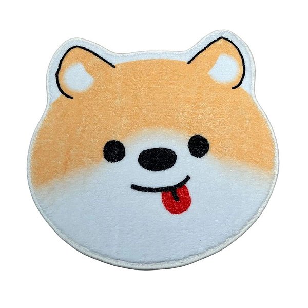 TAPETE MACIO COLEÇÃO ROSTO DE ANIMAIS SHIBA INU 60 X 60 CM.