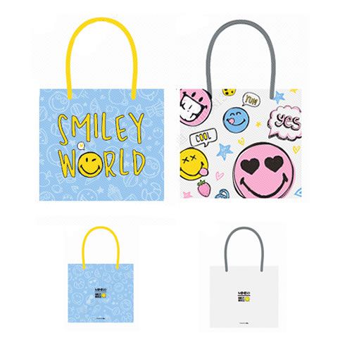 SACOLA DE PRESENTE - SMILEY WORLD - 30 cm X 27 cm X 12 cm
