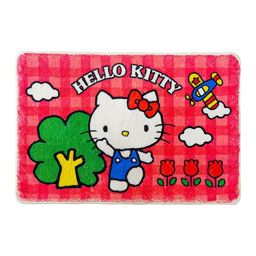 TAPETE MACIO SANRIO COLEÇÃO HELLO KITTY VERMELHO TAMANHO 60X40 CM.