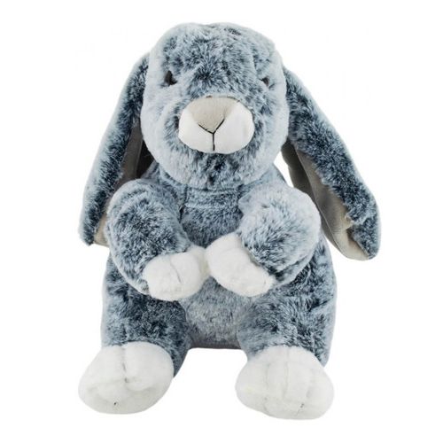 Pelúcia: Coelho sentado cor cinza 25 cm.