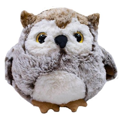 Pelúcia: Coruja Com Olhos Amarelos 19cm.