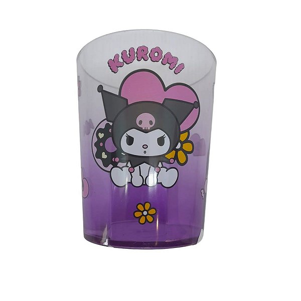 COPO PARA GARGAREJO MODELO SANRIO KUROMI COR ROXO.