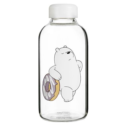GARRAFA DE VIDRO 600ml MODELO URSO SEM CURSO/WE BARE BEARS
