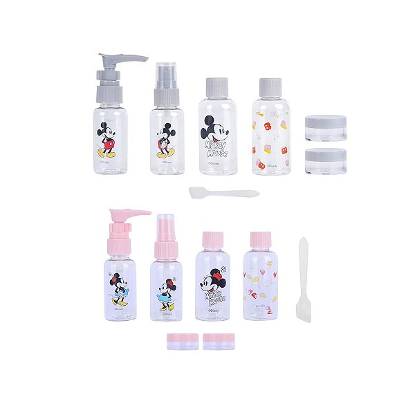 Kit Frascos de Viagem Disney Mickey Minnie Original Miniso