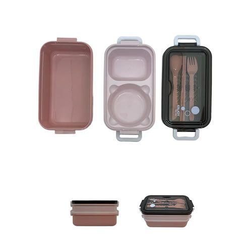 BENTO BOX DE CAMADA DUPLA COM GRAFO,COLHER E HASHI