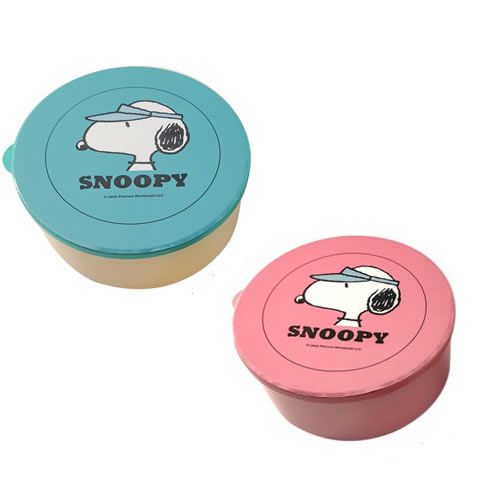 POTE PLÁSTICO REDONDO MODELO SNOOPY COM 3 PÇS