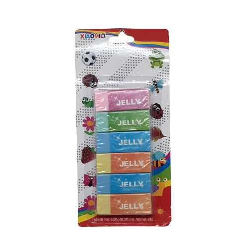 CONJUNTO DE BORRACHAS ESCOLARES RETANGULARES JELLY