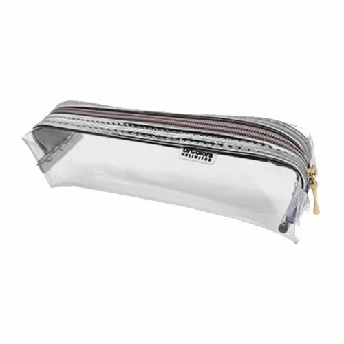 ESTOJO RETANGULAR MODELO JUMBO COM CAPACIDADE PARA 24 LÁPIS TRANSPARENTE