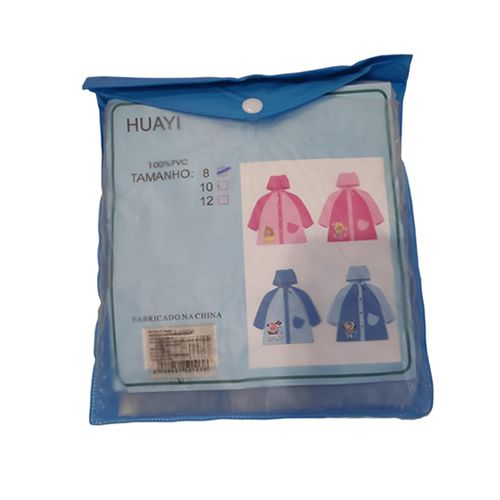 CAPA DE CHUVA INFANTIL REUTILIZAVEL AZUL