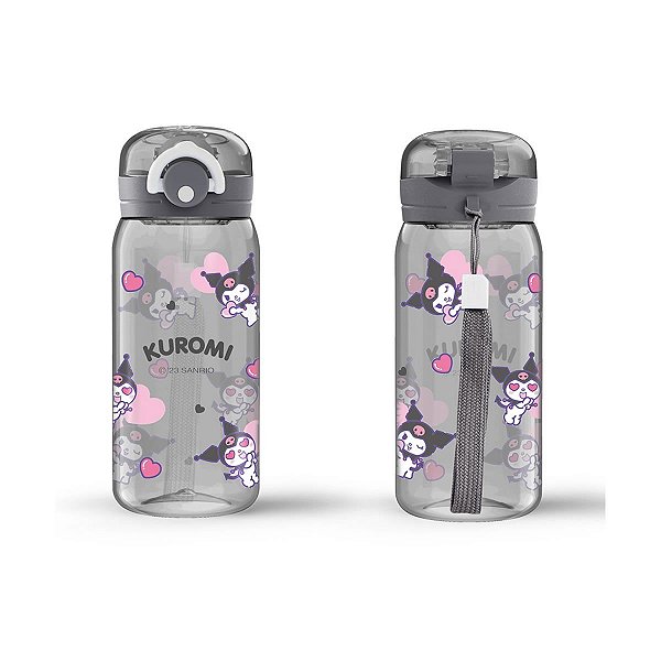 Garrafa com Alça e Infusor Sanrio Kuromi Miniso BPA FREE