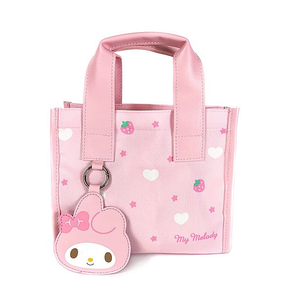 BOLSA LANCHEIRA SANRIO MY MELODY COM CHAVEIRO. 23X20X12 CM.