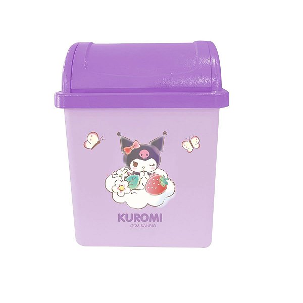 LIXEIRA DE MESA COM TAMPA MODELO SANRIO KUROMI