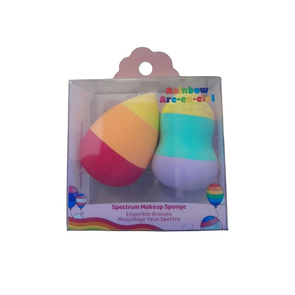 CONJUNTO DE ESPONJA DE MAQUIAGEM ARCO-ÍRIS 2 PÇS.