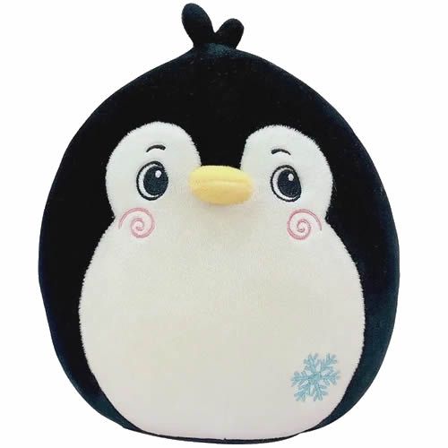 PELUCIA AMIGOS DO CORAÇÃO MODELO PINGUIM REDONDO COR PRETO TAMANHO 26 x 21 x 30 cm