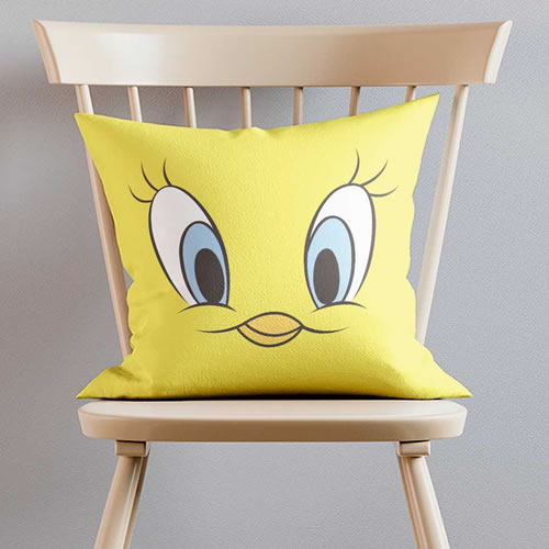 Almofada Quadrada Looney Tunes - Piu-Piu Cor Amarelo