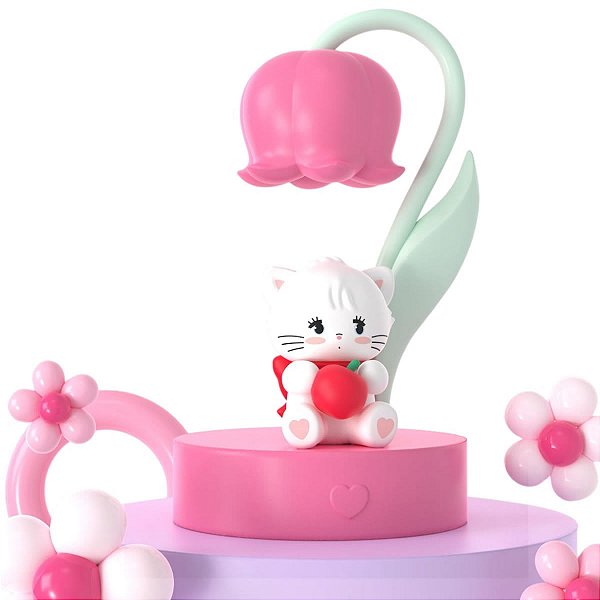 LUMINÁRIA DE MESA GATINHA MIKKO TAMANHO 15 CM.