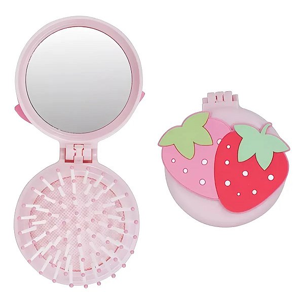 Escova De Cabelo Espelho Portatil Dobrável Miniso