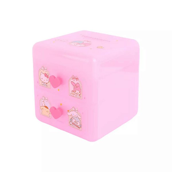 CAIXA ORGANIZADORA COM 2 GAVETAS E TAMPA ARTICULADA  COLEÇÃO SANRIO 12 X 11