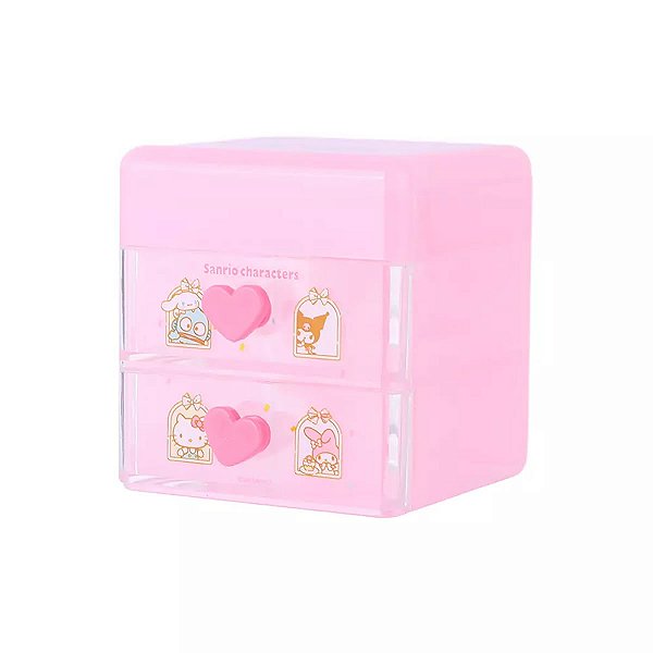 CAIXA ORGANIZADORA COM 2 GAVETAS COLEÇÃO SANRIO 7 X 7 CM.
