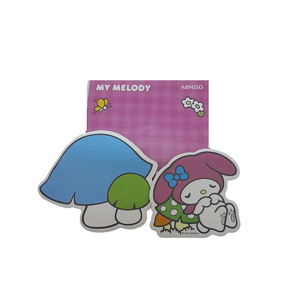 BLOCO DE NOTAS ADESIVO SANRIO MY MELODY 20 FOLHAS 2 PÇS.