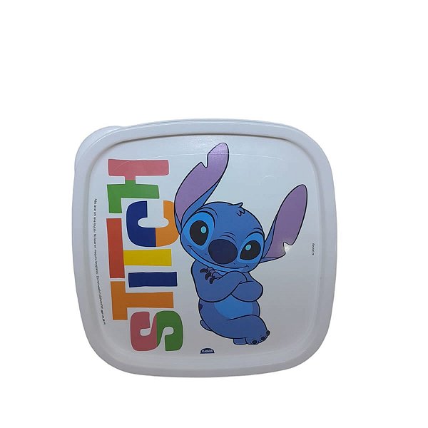 POTE QUADRADO COM TAMPA COLEÇÃO DISNEY STITCH 1,1 L.