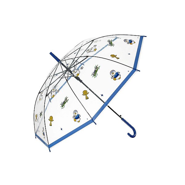 GUARDA CHUVA TRANSPARENTE PINGUIM ESPORTIVO CABO AZUL.