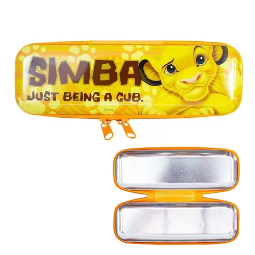 Estojo Metal Amarelo Simba Rei Leão - Disney