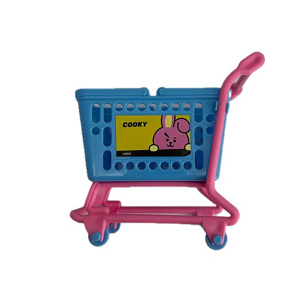 MINI CARRINHO DE SUPERMERCADO DECORATIVO MODELO BT21  COOKY