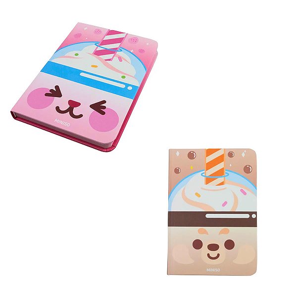 CADERNO CAPA DURA BUBBLE TEA PAUTADO A6 80 FOLHAS.