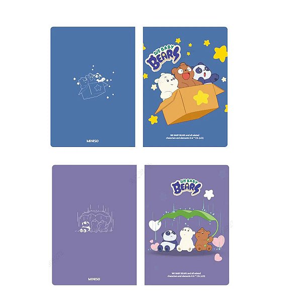 CADERNO DE CAPA DURA COLEÇÃO WE BABY BEARS 64 FOLHAS.