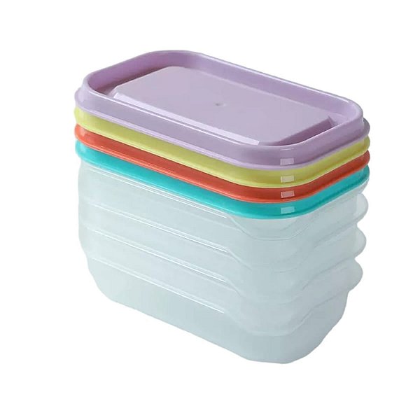CONJUNTO DE POTES RETANGULAR 4 PEÇAS 180 ML.