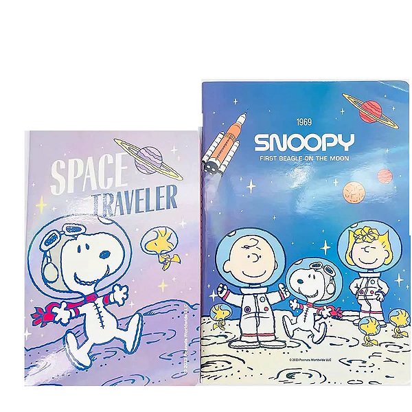 CADERNOS BROCHURA COLEÇÃO SNOOPY EXPLORADOR ESPACIAL 28 FOLHAS.