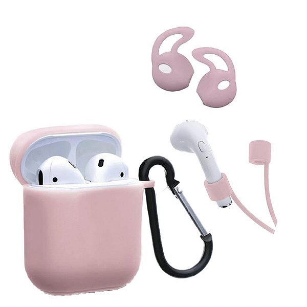 CAPA PROTETORA KIT DE ACESSÓRIOS PARA FONE DE OUVIDO ROSA