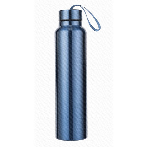 GARRAFA COM ALÇA ESPORTIVA DE AÇO INOX AZUL 950 ML.