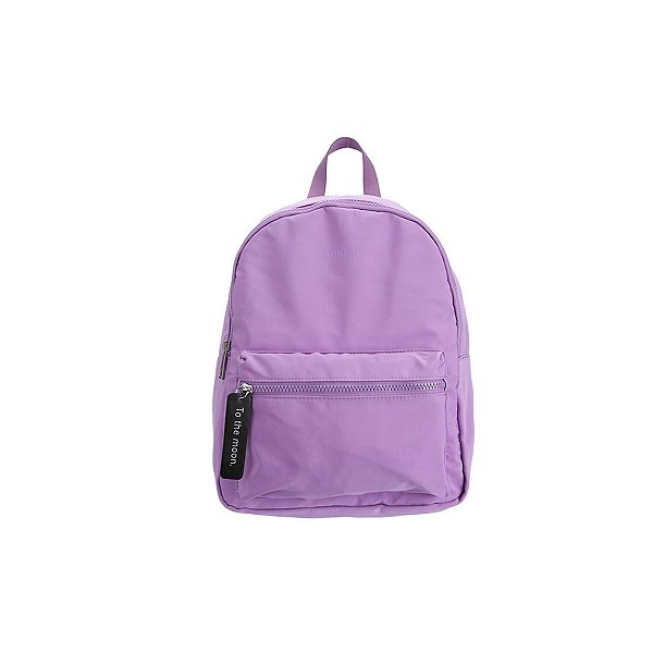 MOCHILA MINISO COM BOLSO FRONTAL ROXO 35 CM.