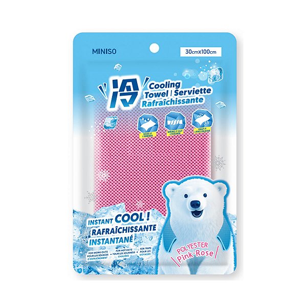 TOALHA REFRESCANTE INSTANT COOL ROSA 100 X 30 CM.