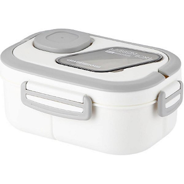 BENTO BOX COM TALHER LUNCH BOX BRANCO 1200 ML.TAMANHO 19 X 13 X 10 CM.