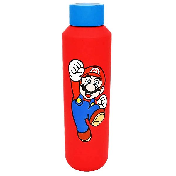 GARRAFA DE AÇO INOXIDÁVEL COLEÇÃO SUPER MARIO 600 ML.