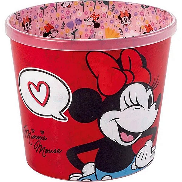 BALDE PARA PIPOCA COLEÇÃO DISNEY MINNIE 16,9X15,2X14,4CM.