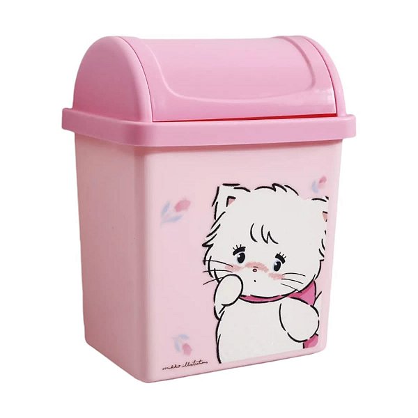 LIXEIRA DE MESA COM TAMPA BASCULANTE MIKKO MINISO 13X10X6CM.