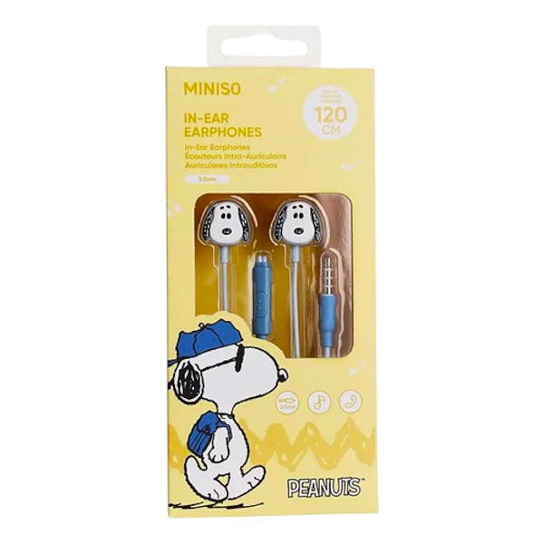 Fone De Ouvido P3 Intra Aricular Modelo Snoopy Miniso