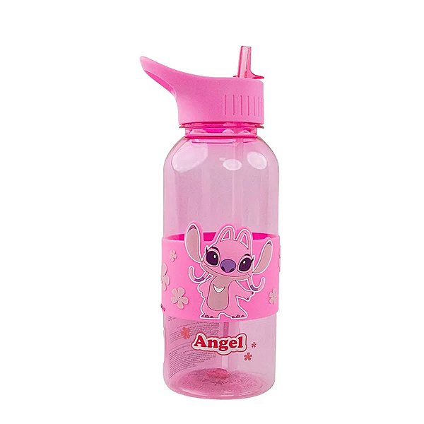 GARRAFA DE PLÁSTICO COM ALÇA MODELO MINISO DISNEY ANGEL 1000 ML.